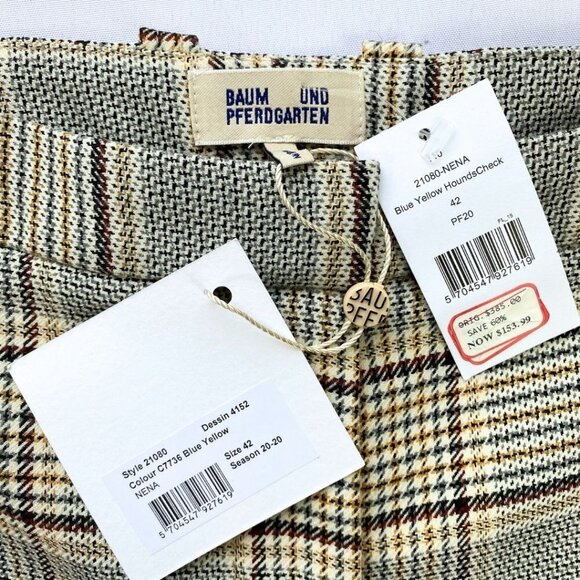 NWT BAUM UND PFERDGARTEN NENA HOUNDSTOOTH FLARED PANTS - 12 - Picture 3 of 9